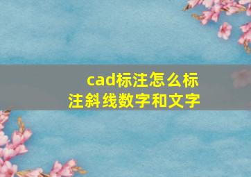 cad标注怎么标注斜线数字和文字