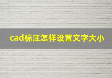 cad标注怎样设置文字大小