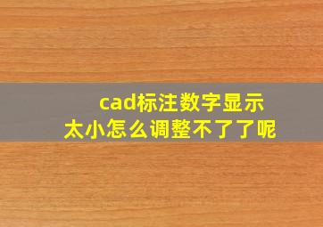 cad标注数字显示太小怎么调整不了了呢