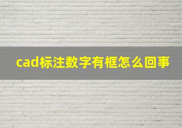 cad标注数字有框怎么回事