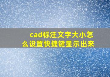 cad标注文字大小怎么设置快捷键显示出来