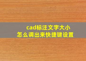 cad标注文字大小怎么调出来快捷键设置