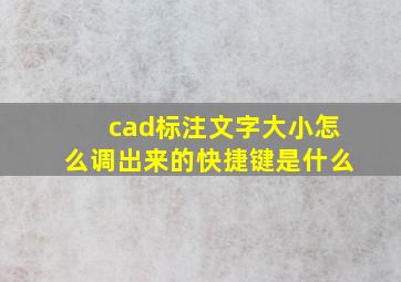 cad标注文字大小怎么调出来的快捷键是什么