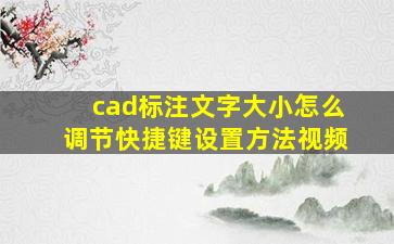 cad标注文字大小怎么调节快捷键设置方法视频