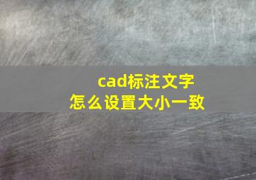 cad标注文字怎么设置大小一致