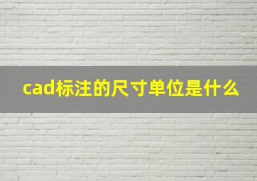 cad标注的尺寸单位是什么