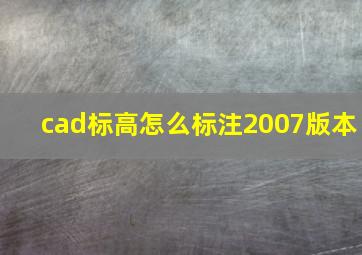 cad标高怎么标注2007版本