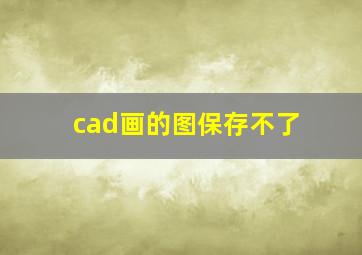 cad画的图保存不了