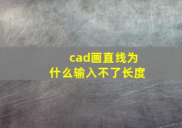 cad画直线为什么输入不了长度