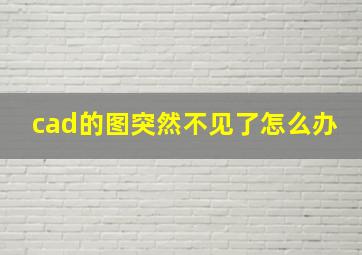 cad的图突然不见了怎么办