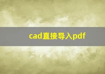 cad直接导入pdf