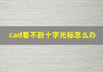 cad看不到十字光标怎么办