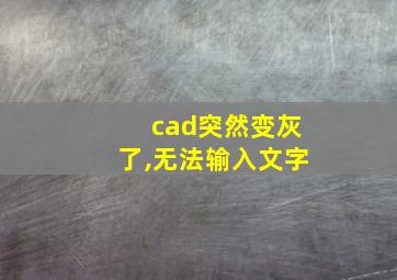 cad突然变灰了,无法输入文字