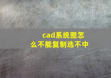 cad系统图怎么不能复制选不中