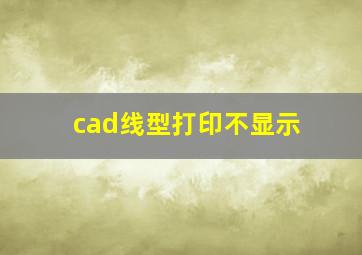 cad线型打印不显示