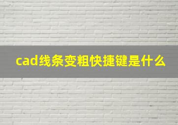 cad线条变粗快捷键是什么