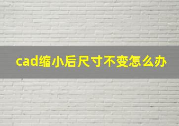 cad缩小后尺寸不变怎么办