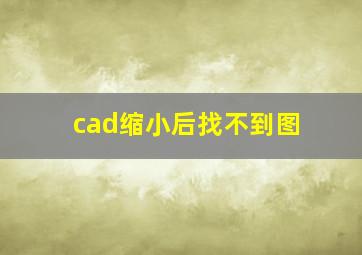 cad缩小后找不到图