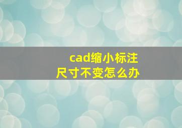 cad缩小标注尺寸不变怎么办