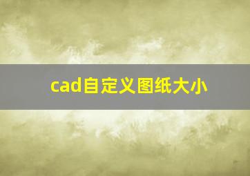 cad自定义图纸大小