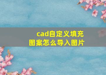 cad自定义填充图案怎么导入图片