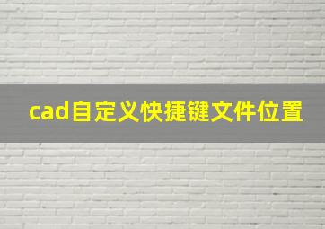 cad自定义快捷键文件位置