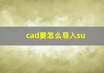 cad要怎么导入su