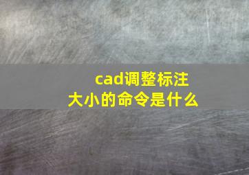 cad调整标注大小的命令是什么