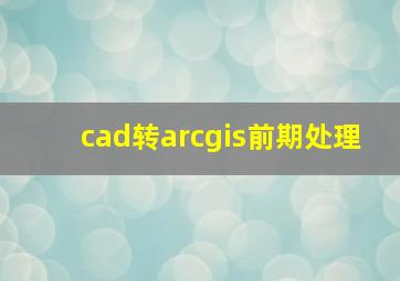 cad转arcgis前期处理