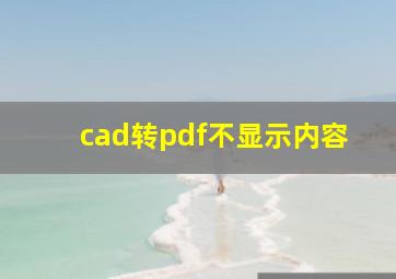 cad转pdf不显示内容