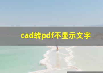 cad转pdf不显示文字