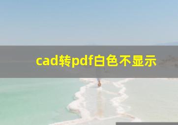 cad转pdf白色不显示