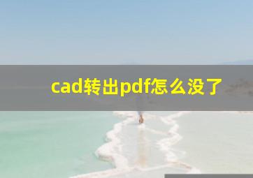 cad转出pdf怎么没了