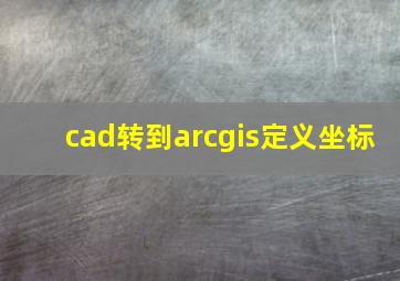 cad转到arcgis定义坐标