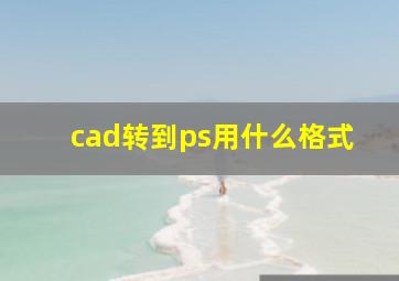 cad转到ps用什么格式