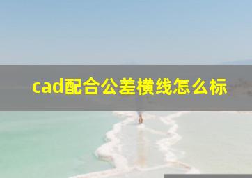 cad配合公差横线怎么标