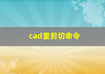 cad里剪切命令