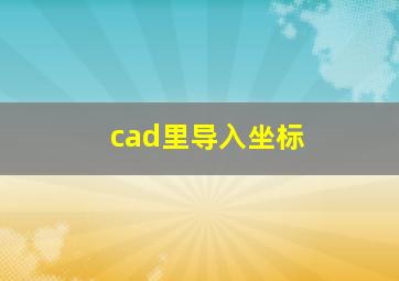 cad里导入坐标