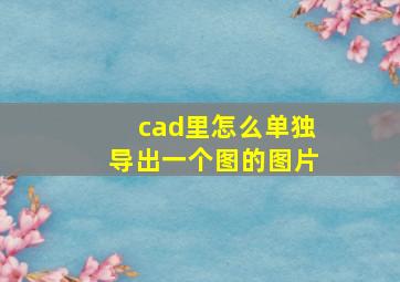 cad里怎么单独导出一个图的图片