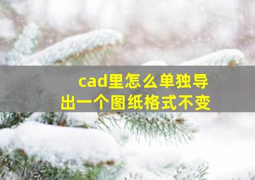 cad里怎么单独导出一个图纸格式不变