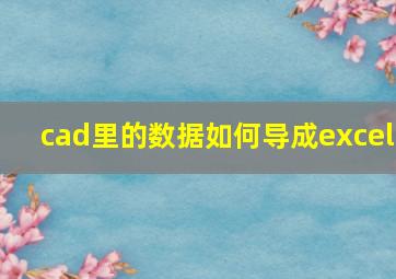 cad里的数据如何导成excel