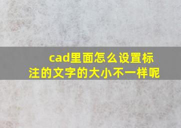 cad里面怎么设置标注的文字的大小不一样呢