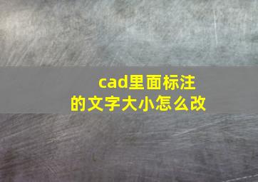 cad里面标注的文字大小怎么改