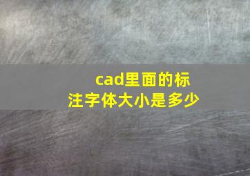 cad里面的标注字体大小是多少