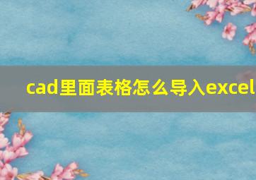 cad里面表格怎么导入excel