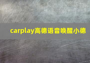 carplay高德语音唤醒小德