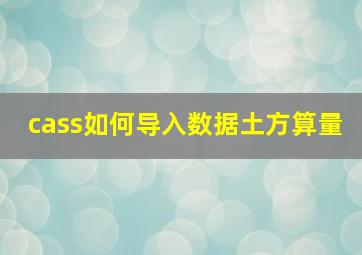 cass如何导入数据土方算量