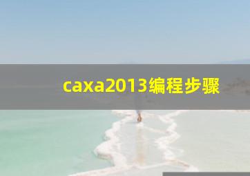 caxa2013编程步骤