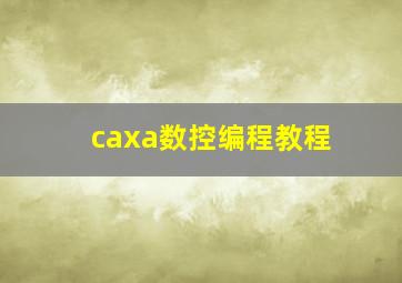 caxa数控编程教程