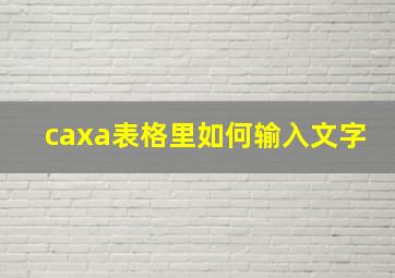 caxa表格里如何输入文字